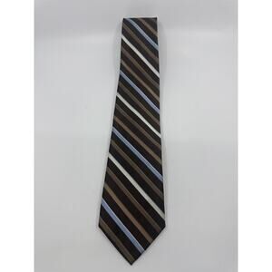 Enro Since 1919 Brown, White and Light Blue Striped Men's Neck Tie